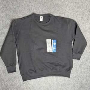 Fruit of the Loom Easy to Wear Sweatshirt Mens XL Black Fleece Crewneck Pullover